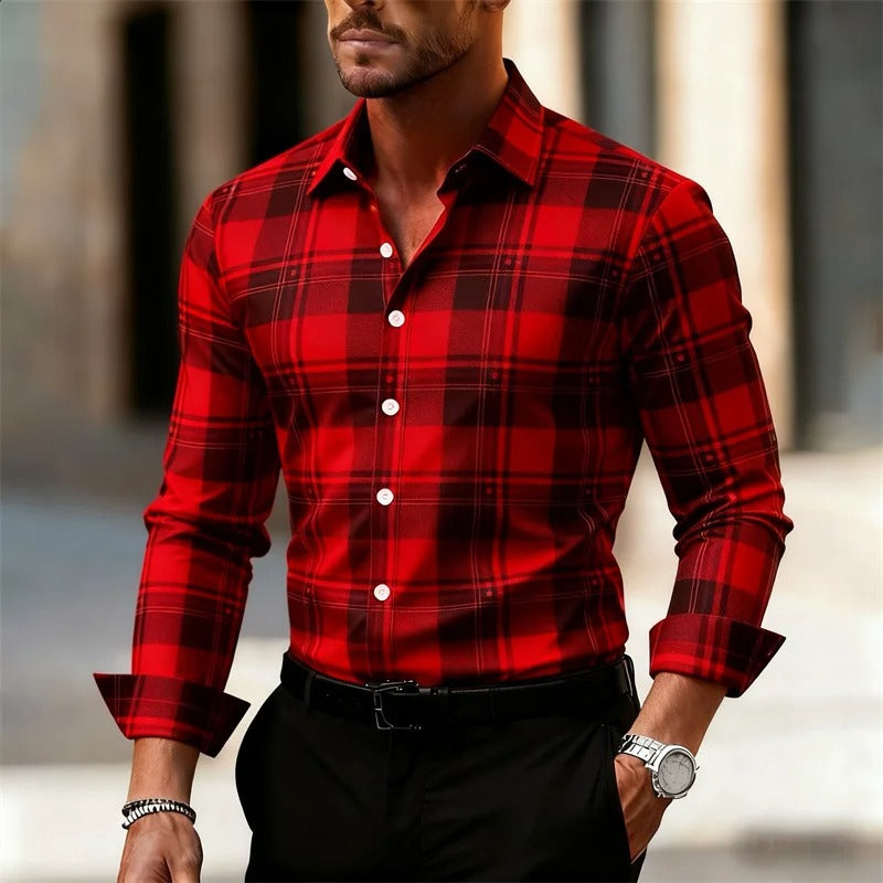 Men's Casual Street Style Long-Sleeved Shirt