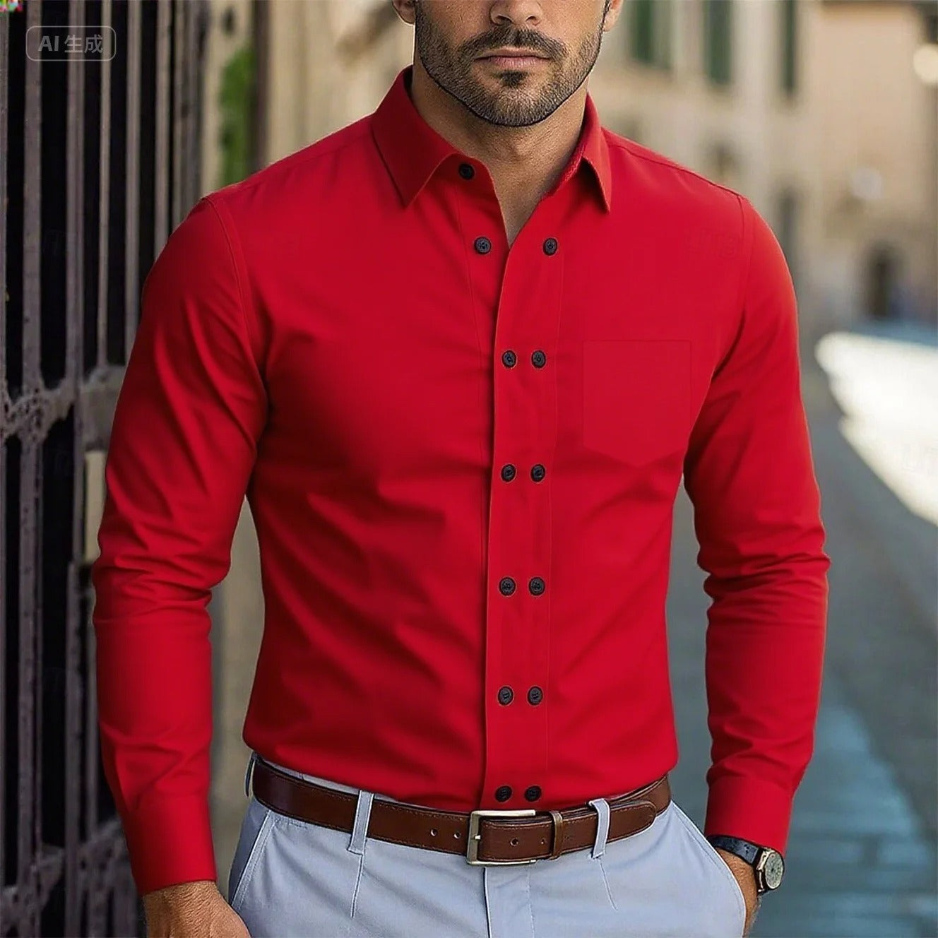 Men's Formal  Four Seasons Long Sleeve Shirt