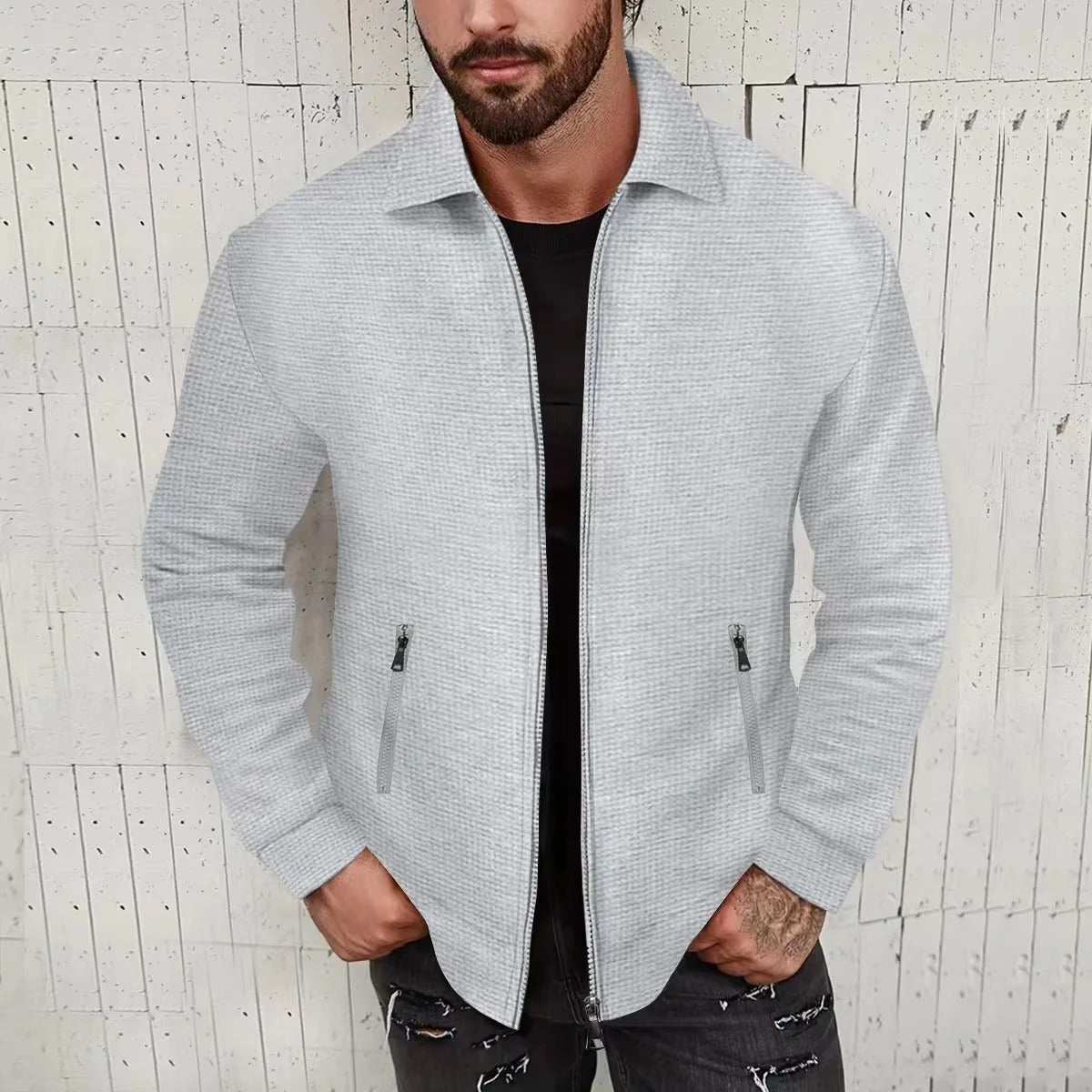 Men's Cross-Border  Long-Sleeved Zipper Jacket