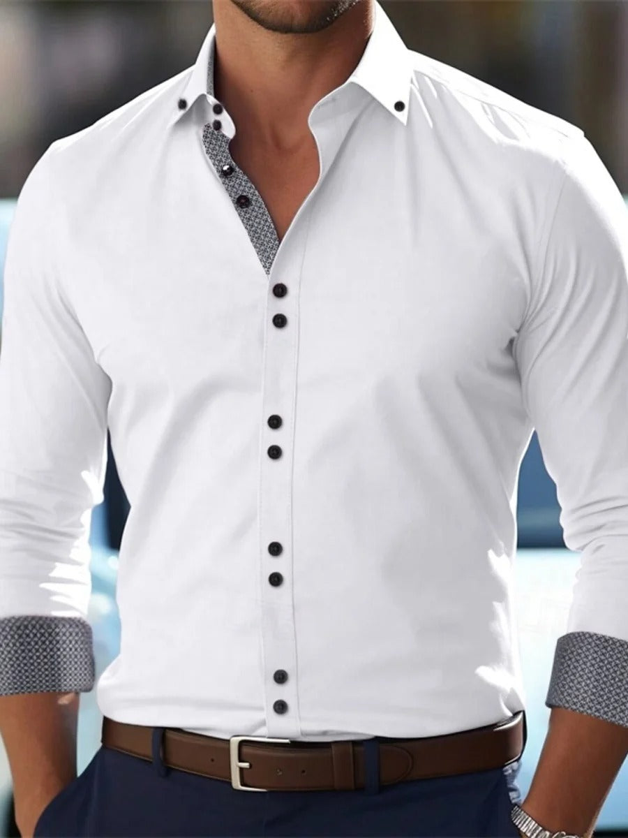 New men's button-down business casual shirt