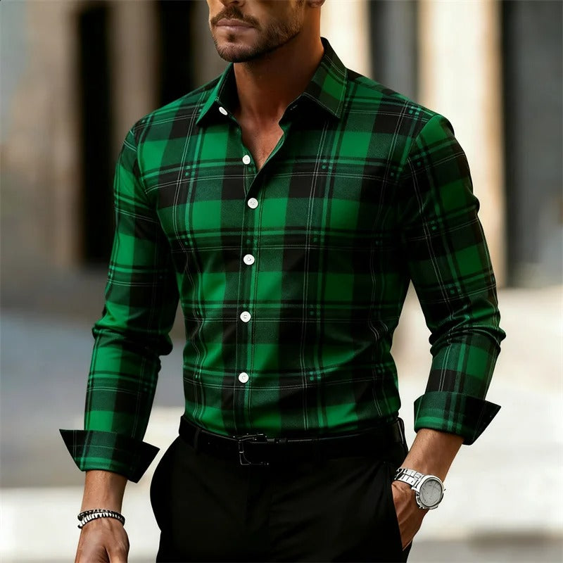 Men's Casual Street Style Long-Sleeved Shirt