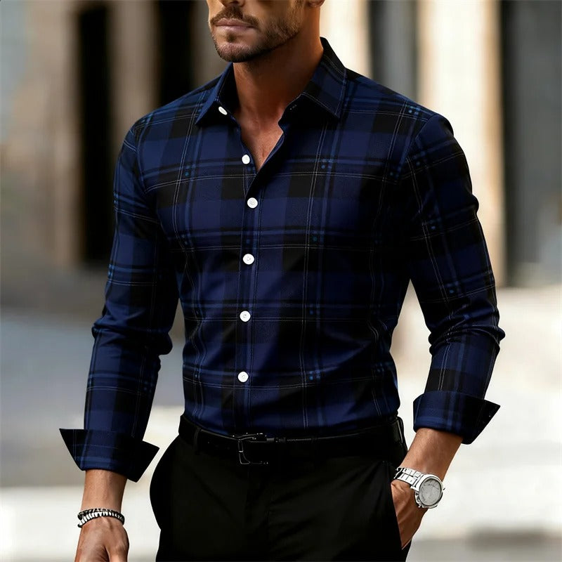 Men's Casual Street Style Long-Sleeved Shirt
